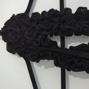 Black ruffle scarf
